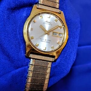 Mido Vintage Multi Star Datoday Automatic Gold Tone Men's Watch Swiss Made